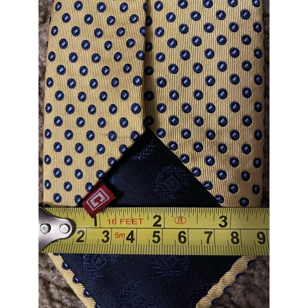 Chaps Ralph Lauren Neckwear Tie Gold Blue Opal Medallion Pattern 100% Silk JBHS